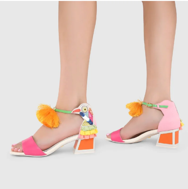 KAY SPRITZ ORANGE MULTI SANDALS