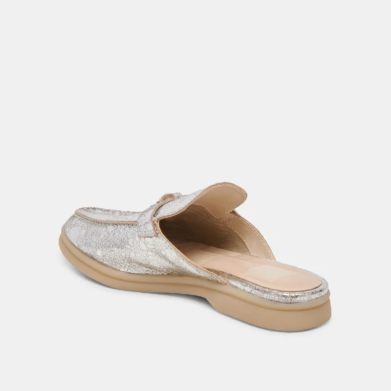 LASAIL FLATS SILVER DISTRESSED LEATHER