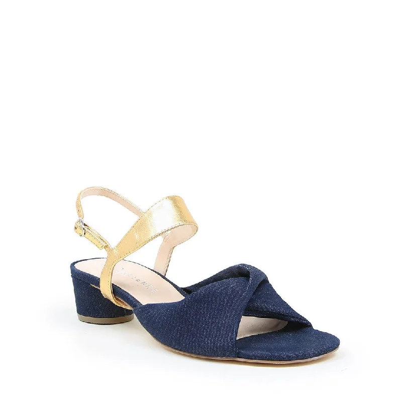 Denim Lo Twist Sandal + Gold Elsie Strap