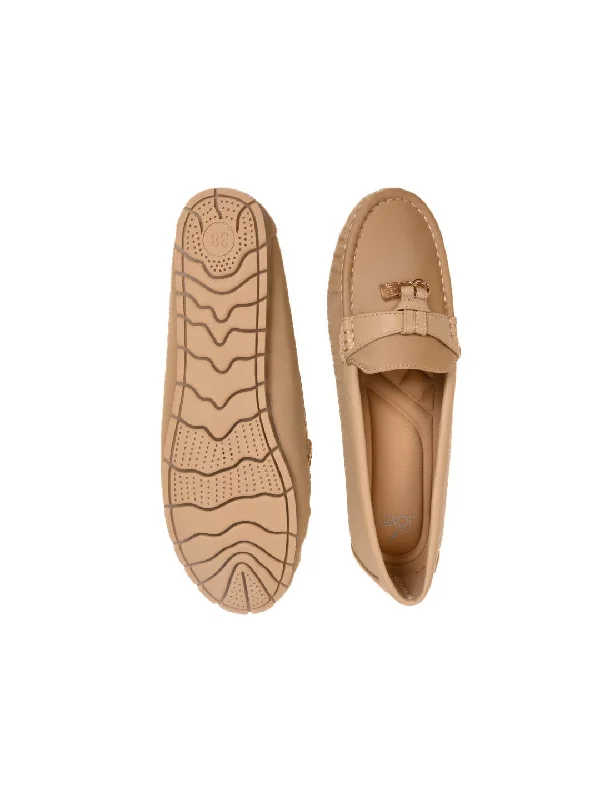 Women Beige Solid Loafers