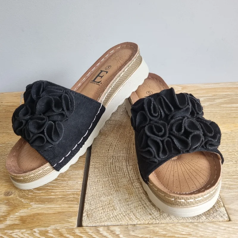 Ruffle Sandal Mule