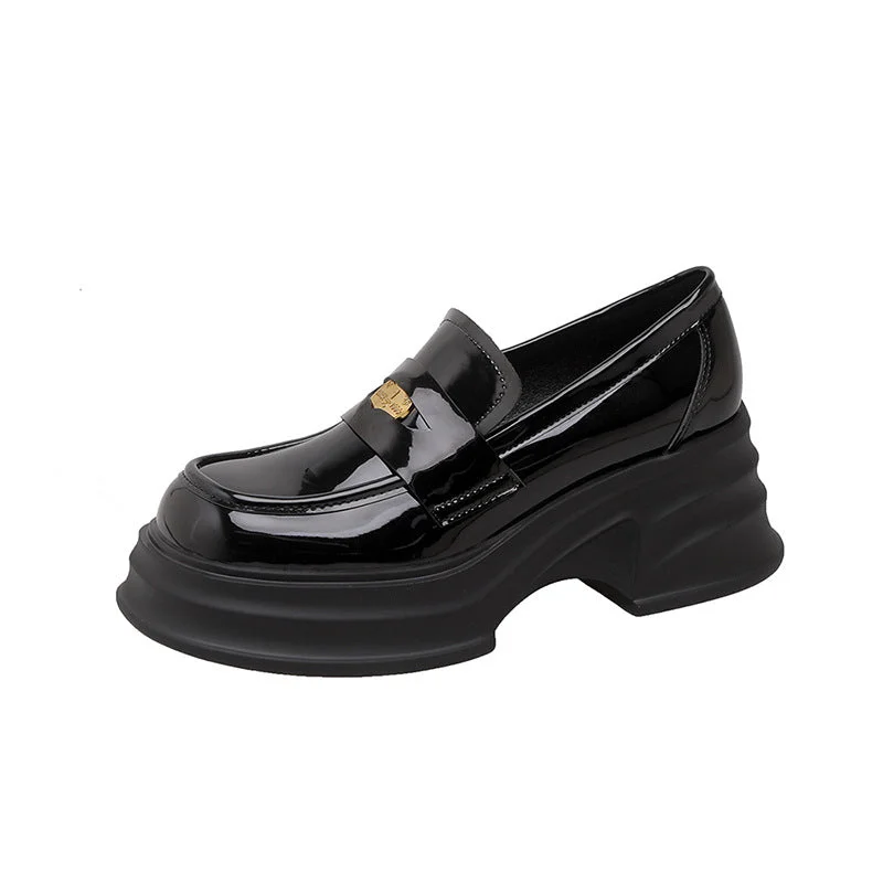 Women's Coin Platform Spring Muffin Height Increased Loafers