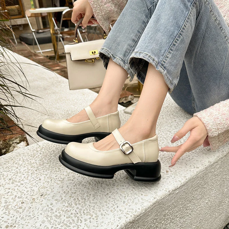 Women's Style Height Increasing Insole Vintage Mary Loafers