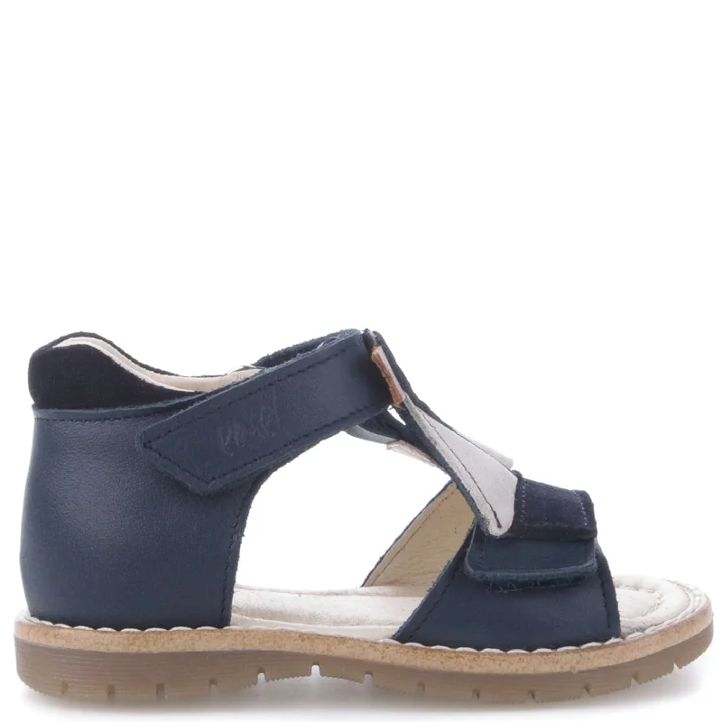 (2736) Emel Leather Sandals Navy