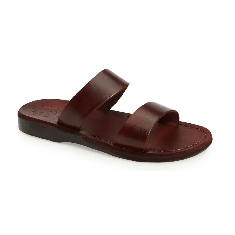 Aviv - Leather Wide Strap Sandal | Brown