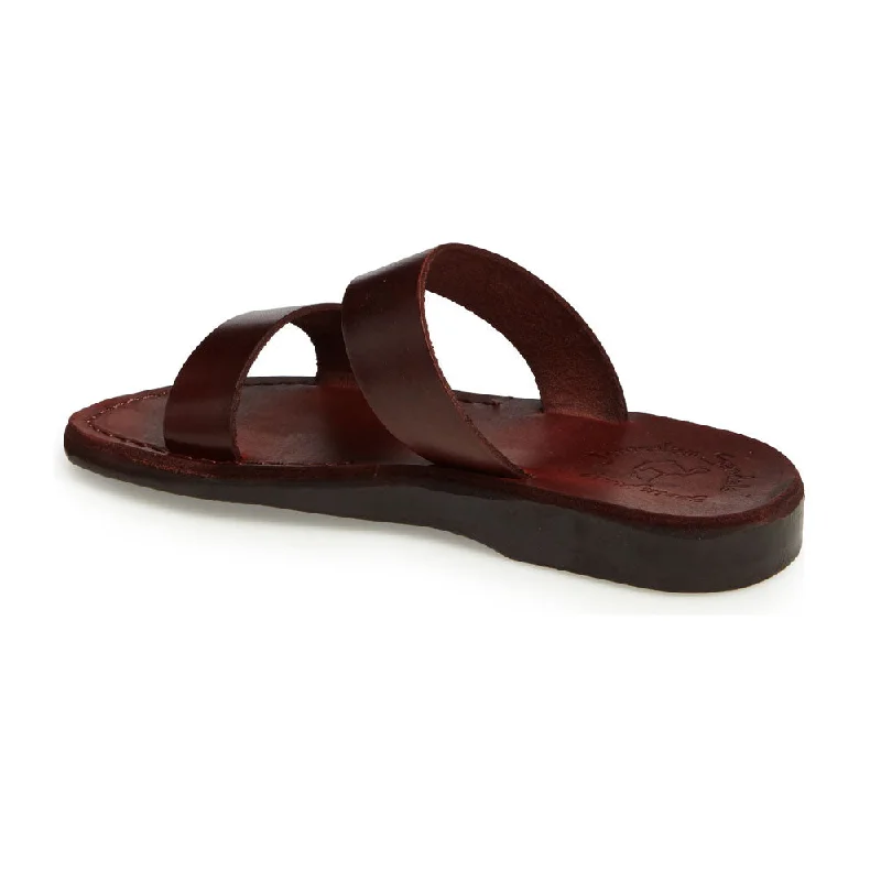 Aviv - Leather Wide Strap Sandal | Brown