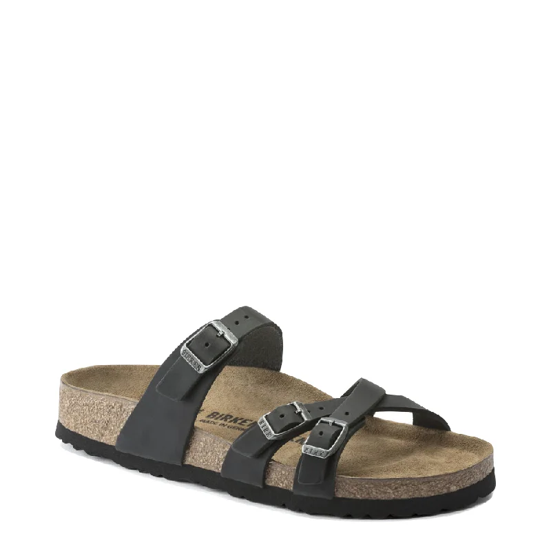 Birkenstock Women's Franca Oiled Leather Sandal in Black