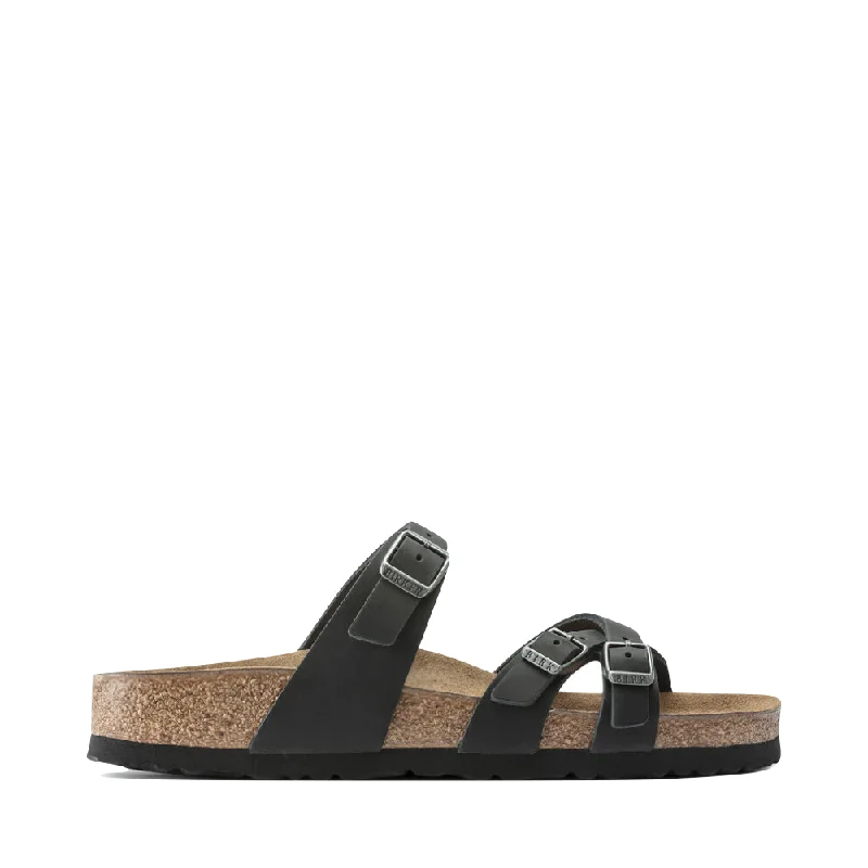 Birkenstock Women's Franca Oiled Leather Sandal in Black