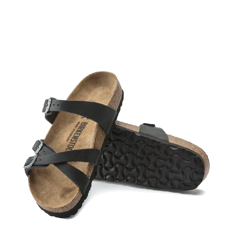 Birkenstock Women's Franca Oiled Leather Sandal in Black