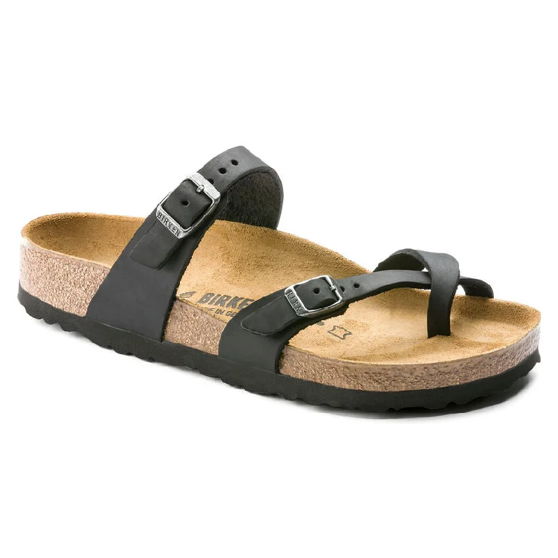 Birkenstock Women's Mayari Oiled Leather Sandal - Black 171481