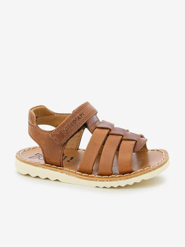 Pom D'Api Boys Leather Waff New Sandals in Brown