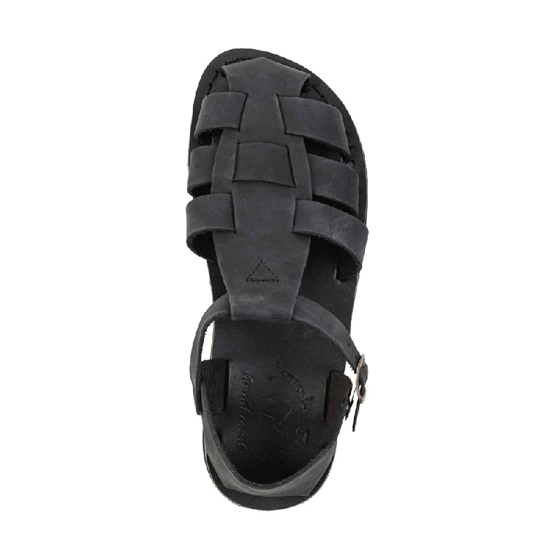 Daniel - Leather Fisherman Sport Sandal | Black Nubuck