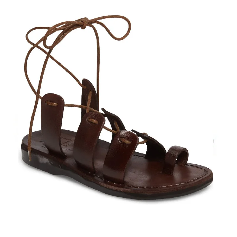 Deborah - Leather Lace Up Sandal | Brown