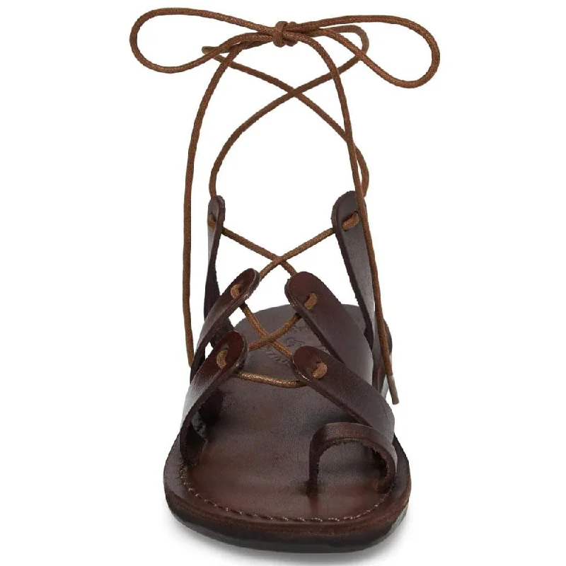 Deborah - Leather Lace Up Sandal | Brown