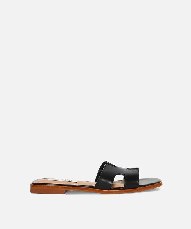 Haydn Leather Slide - Black