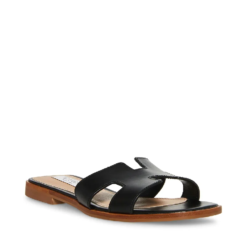 Haydn Leather Slide - Black