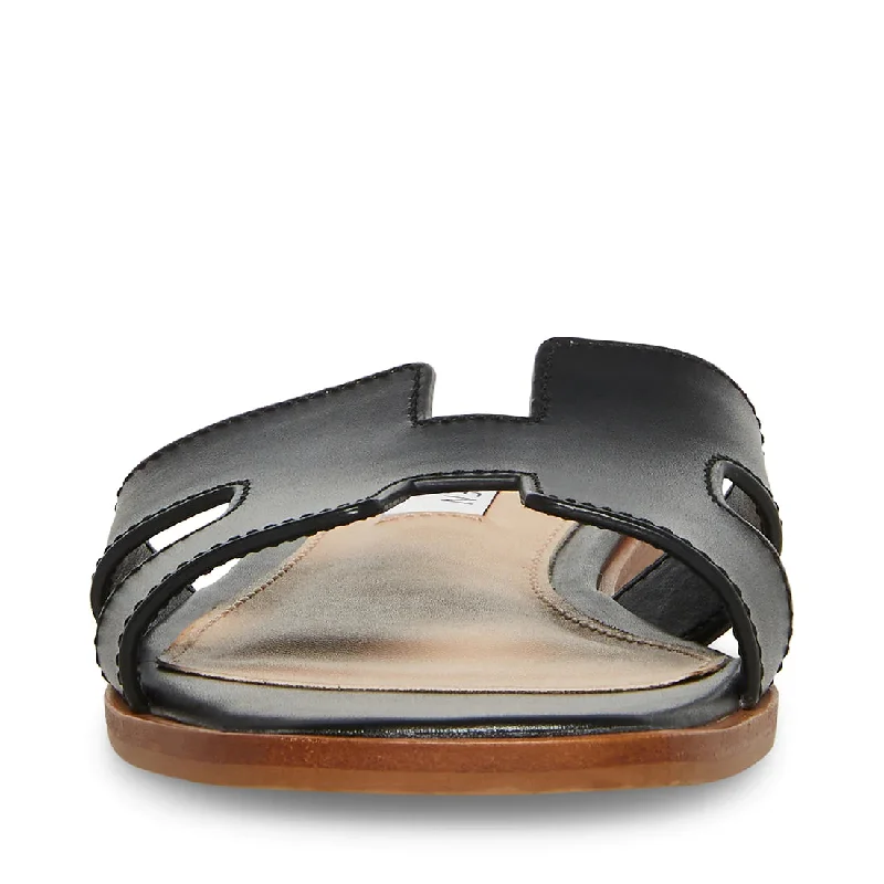 Haydn Leather Slide - Black