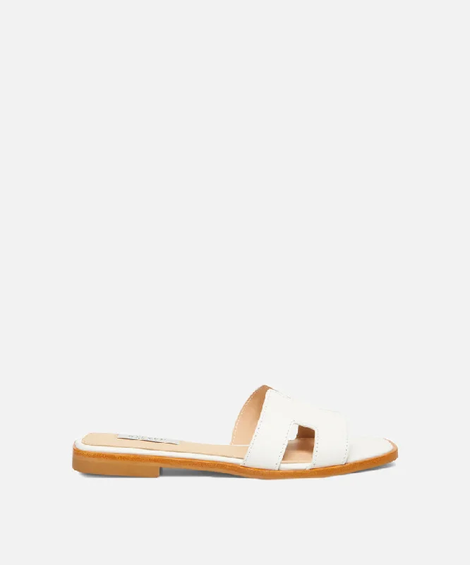 Haydn Leather Slide - White