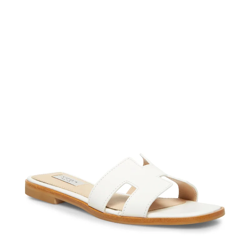 Haydn Leather Slide - White