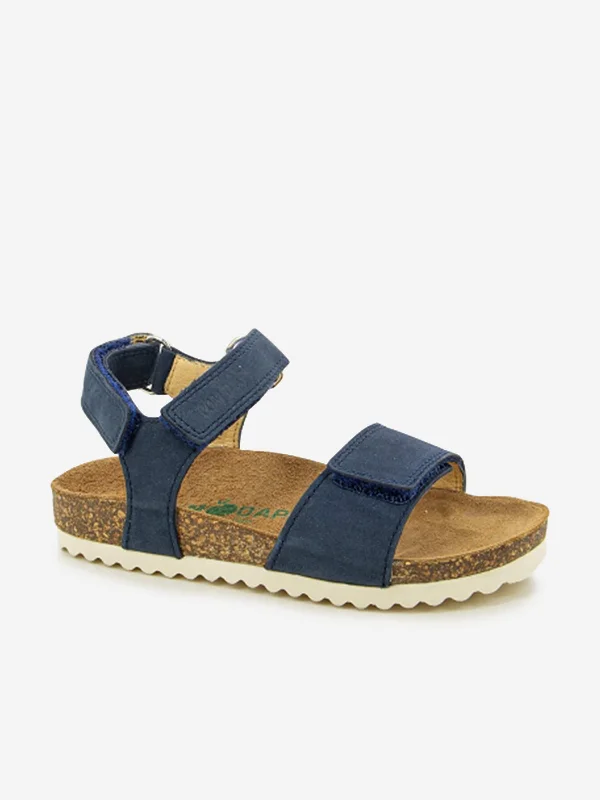 Pom D'Api Kids Leather Groot Bi-Easy Sandals in Navy