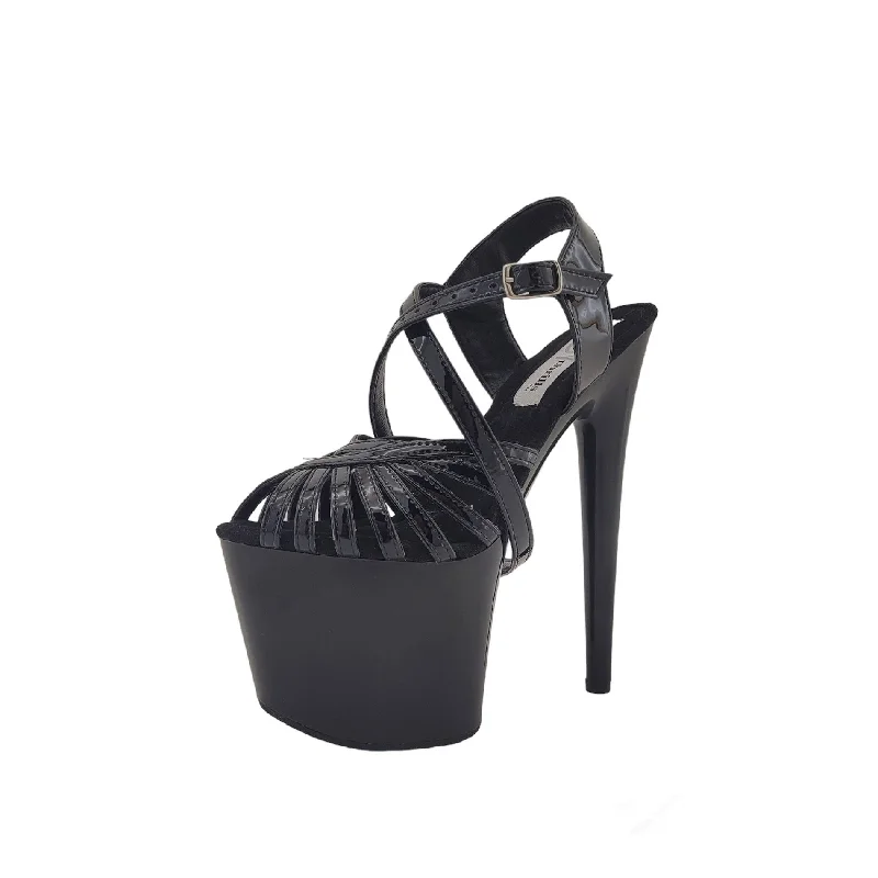 Spider long strap black patent leather black platform sandals (more colors are available) (Copy)