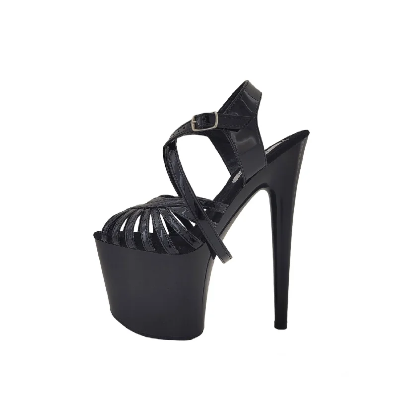 Spider long strap black patent leather black platform sandals (more colors are available) (Copy)