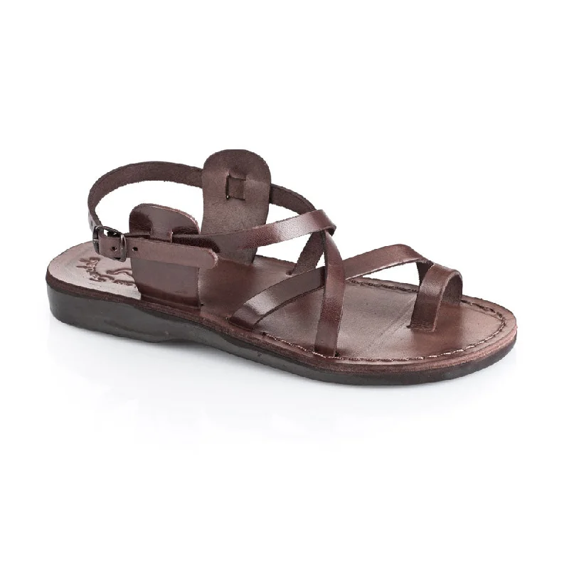 The Good Shepherd Buckle - Leather Toe Loop Sandal | Brown