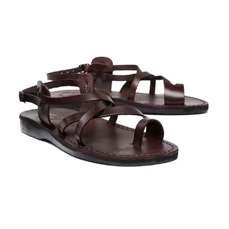 The Good Shepherd Buckle - Leather Toe Loop Sandal | Brown