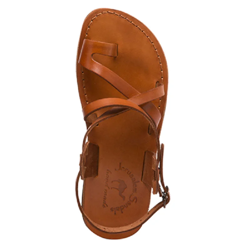 The Good Shepherd Buckle - Leather Toe Loop Sandal | Honey